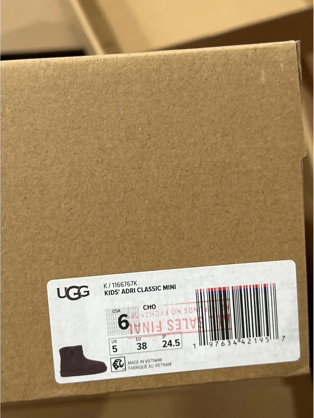 UGG Classic Mini Adri Kids Boots Kids Boots Brown big kids